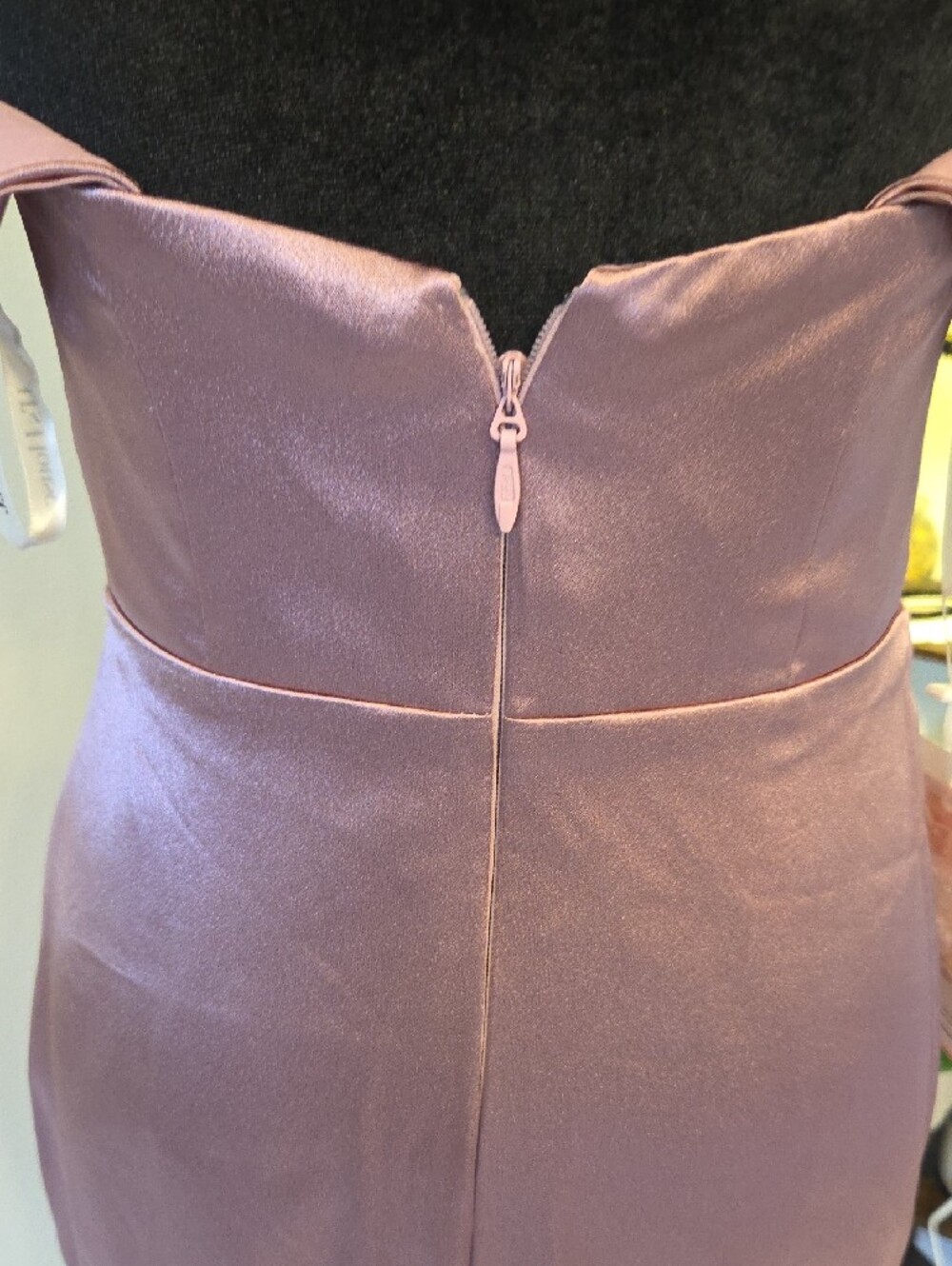 JJs House One-Shoulder Mauve Pink Satin Evening Gown. 0375 - Picture 7 of 11